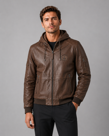 SILVIO LEATHER™  Hooded Deri Ceket – Premium Edition
