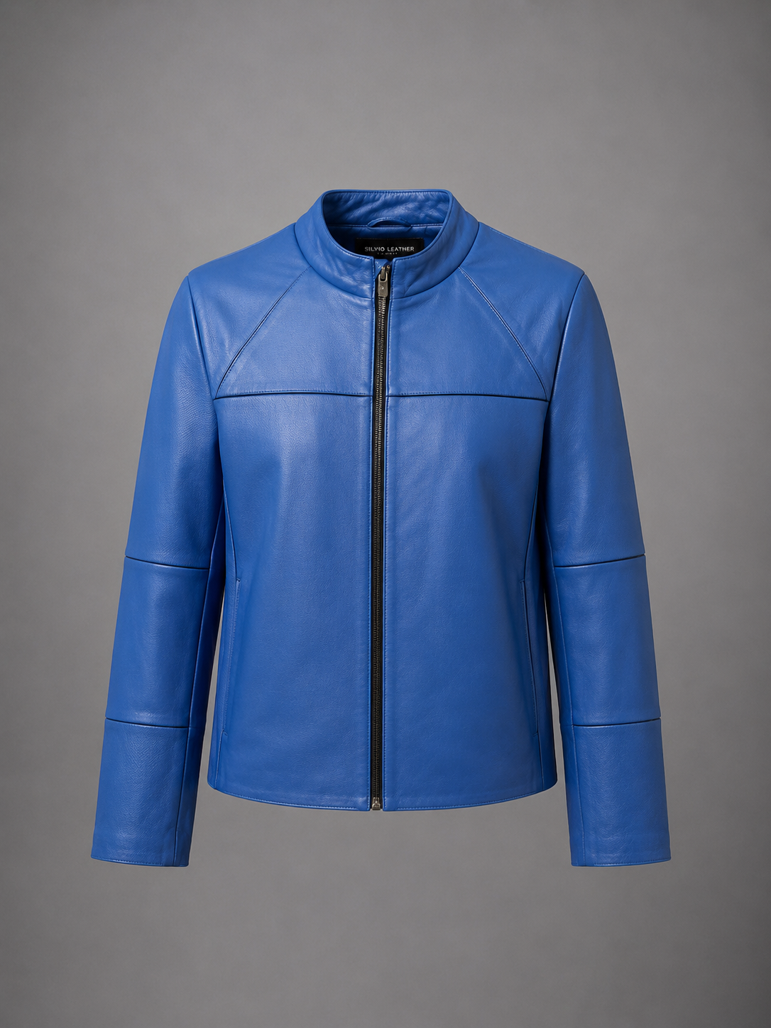 SILVIO LEATHER™ Çift Taraflı Mavi Erkek Deri Ceket – Premium Edition