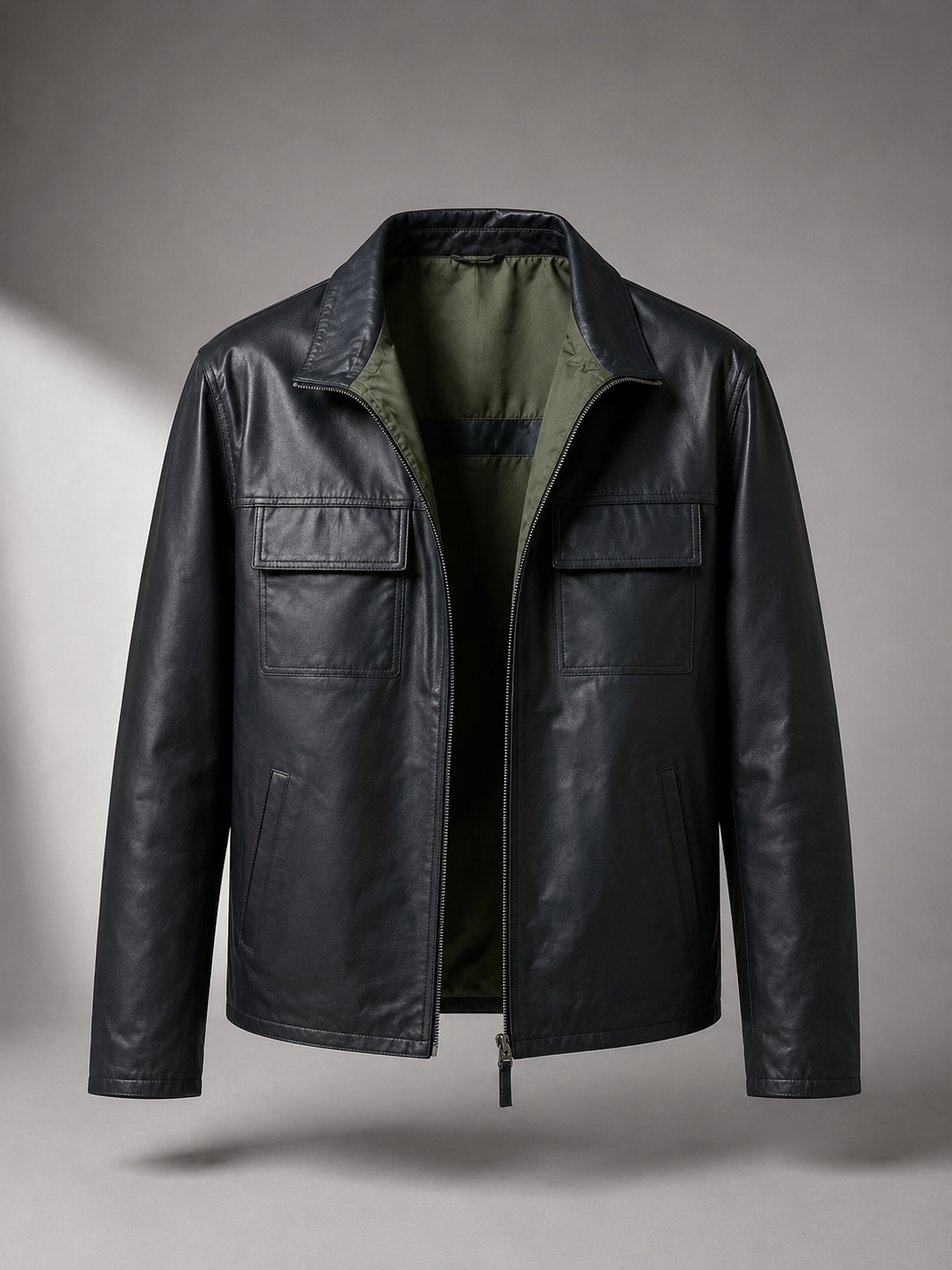 SILVIO LEATHER™ Çift Taraflı Kuzu Derisi Özel Tasarım Erkek Ceket
